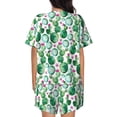 thumbnail image 3 of Bingfone Cactus Plants Print Pajamas Sets for Women Soft Short-Sleeved Pjs with Lounge Shorts Two Piece Sleepwear, 3 of 8
