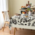thumbnail image 4 of Black Leaves Fabric Waterproof Tablecloth,Rectangle Watercolor Wrinkle Oil-Proof Resistant Table Cover for Dining Table, Buffet Parties and Campin,(60" x 84" inch), 4 of 6