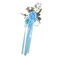 thumbnail image 2 of Respaldo de silla Pasillo de flores Arreglo floral de banco Silla de pasillo de flores artificiales azul, 2 of 9