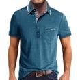 thumbnail image 1 of toraway Fall Clothes Men's T Shirts Graphic Funny Male Spring and Summer Short Sleeve Solid Color Buttons Design Top T Shirt XXL, 1 of 3