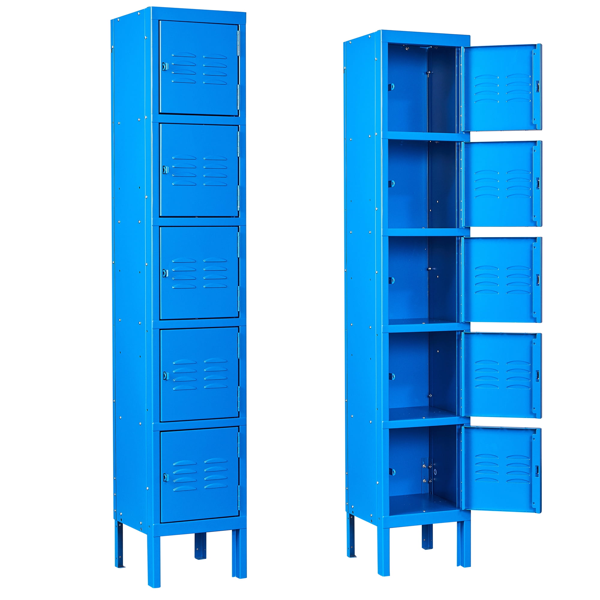 STANI Metal Lockers, 5/3 Doors Steel Storage Cabinet Locker for Employees/  School /Gym/ Home /Office/Mudroom/Industrial Lockers(Grey/Blue) -  Walmart.com