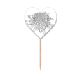 thumbnail image 1 of Chrysanthemum Outline  Flower Toothpick Flags Heart Lable Cupcake Picks, 1 of 3