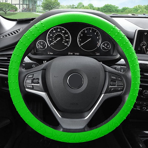 FH Group Housse de Volant en Silicone Souple avec Motif Texturé et Design Antidérapant, Résistant aux UV, Installation Facile, Durable, Imperméable et Inodore, s'Adapte Universellement 14.5 Pouces - 15.5 Pouces - Vert