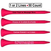Personalized Pink Golf Tees – 2 3/4", 2 Line Text – 50 Count – Wood by GBM Golf