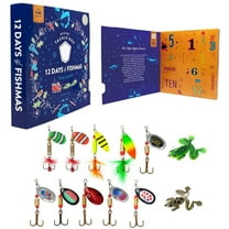 Christmas Countdown Calendar Fishing Set 12 Days Advent Gear for Men Teens Outdoor Enthusiasts Winter Holiday Idea