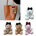 thumbnail image 4 of Aellinatey Plush Bowknot Bear Key Holder Keychain Accessory Cozy Stuffed Animal Bag Charm, 4 of 21