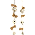 thumbnail image 3 of S/2 Jingle Bell Ornaments W Burlap Bows Christmas Holiday Hanging Rustic Vintage Metal Decor 18" L (White Hanging Bells), 3 of 4
