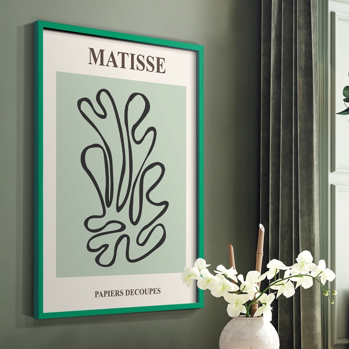 Matisse CXIV Framed Print in Green Solid Wood 16 x 20 Framed Print
