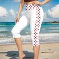 thumbnail image 2 of UVEASISHA Women's Capri Swim Bottoms High Waisted Quick Dry Swim Capris with Sun Protection Modest Knee Length Bathing Suit for Beach Pool Red S, 2 of 6
