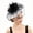 black and white, variant on Vintage Style Church Fascinator Hat with Feather Veil for Kentucky Derby Bridal