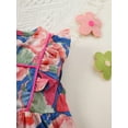 thumbnail image 5 of Infant Baby Girls Summer Dress, Fly Sleeve Round Neck Oil Painting Floral Princess Dress, 5 of 9