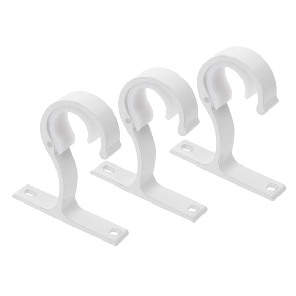 FOMIYES 3Pcs White Aluminum Alloy Curtain Pole Brackets Ceiling and Wall Mount with Modern Design for Home Use