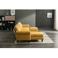 thumbnail image 3 of U-Shaped Sectional Sofa with Chaise & Ottoman, Convertible Futon Sofa Couch Set, Modern Linen Upholstered Accent Sofa Set with Padded Cusions for Living Room Apartment, Yellow, 3 of 7