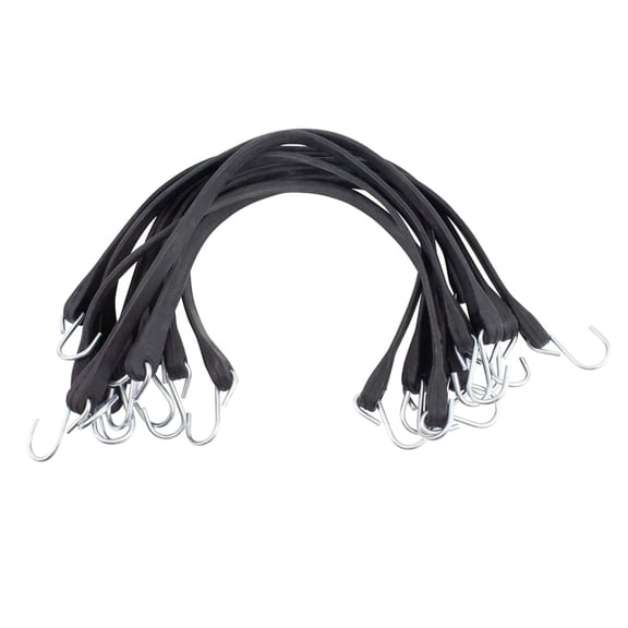 21" EPDM Tarp Bungee Straps Crimped Hooks -50 Pack