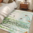 thumbnail image 4 of Spring Green Leaves Area Rugs 2.7'x5', Washable Small Throw Rugs for Kitchen Bedroom, Japanese Koi Fish Birds Vintage Indoor Outdoor Rug Non-Slip Low Pile Carpet Runner Reversible Floor Mats, 4 of 8