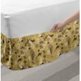 thumbnail image 2 of Botanical Bed Skirt, Forest Leaves and Dinosaurs Exotic Twig Nature Jurassic Period Earth Tones, Elastic Bedskirt Dust Ruffle Wrap Around for Bedding Decor, 4 Sizes, Mauve Camel White, by Ambesonne, 2 of 2