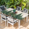 thumbnail image 2 of Rustic Christmas Table Cloths for 3 Foot Rectangle Tables, Snowflake Xmas Christmas Tree Patio Waterproof Elastic Fitted Tablecloths, Washable Rectangular Table Cover for Camping, 2 of 8