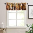 thumbnail image 3 of Rustic Barn Door Valance Curtain Colorful Farmhouse Wooden Western Wood Cabin Country Windows Short Curtain Valances for Kitchen Living Room Farmhouse Decor with Rod Pocket, One Panel 54X18 Inches, 3 of 6