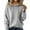 Gray, variant on Women's Hooded Sweater Tops Fashion Long Sleeved Solid Color Pullover Knitted Warm Sweater with Drawstring White XXL