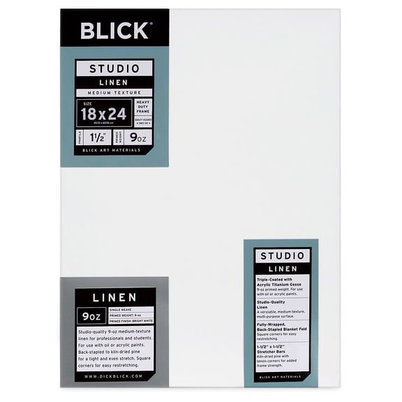 Blick Studio Linen Stretched Canvas - 18" x 24", Gallery 1-1/2" Profile
