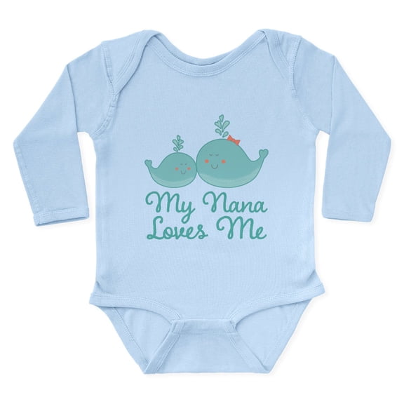 CafePress - My Nana Loves Me Long Sleeve Infant Bodysuit - Long Sleeve Cotton Baby Bodysuit