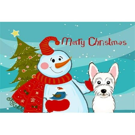 

Carolines Treasures BB1846PLMT Snowman With Westie Fabric Placemat