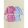 thumbnail image 3 of BemeyourBBs Toddelr Baby Girl Skirt Set Outfits Kids Girls Fall Winter Spring Clothes 2T 3T 4T 5T Half Zip-up Long Sleeve Pullover Sweatshirt A-line Skirt, 3 of 9