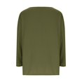 thumbnail image 5 of VISALY Women's Linen Long Sleeve Crewneck Tunic Shirt Loose Fit Casual Pullover Tops with Pockets Plain Wrinkle Free Blouses Long Blouses Dressy Casual Lightweight Spring Fall Shirts Green M, 5 of 6