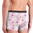 thumbnail image 4 of Mens Underwear - Cute Rabbit Love Sugar Pink Breathable Stretch Boxers for Men Athletic Mens Boxer Briefs, 4 of 7