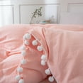 thumbnail image 5 of Move Over Pink Duvet Cover Twin White Pom Poms Girls Quilt Cover Only Ball Fringe Pattern Washed Microfiber No Filling, 5 of 10