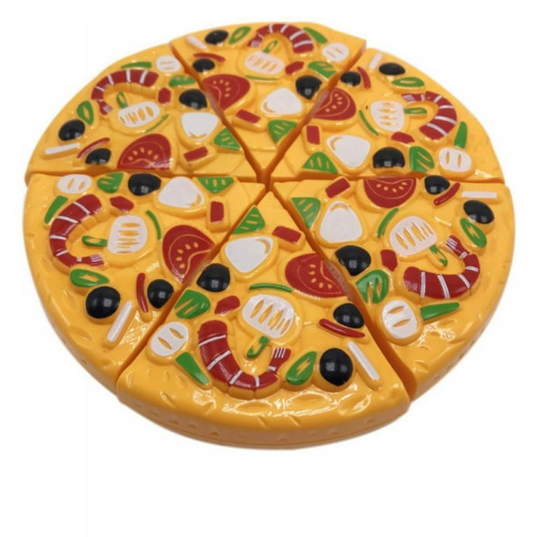 9 Piece Pizza Set for Kids Pizza Cutting Play Set Toy Kids Simulation Pizza with Knife Dish Fun Pizza Party Play Food Set Educational Montessori Toys