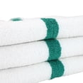 thumbnail image 2 of Arkwright Power Gym Hand Towels (12 Pack), 16x27 in., Soft Cotton, White with Green Stripe, 2 of 6