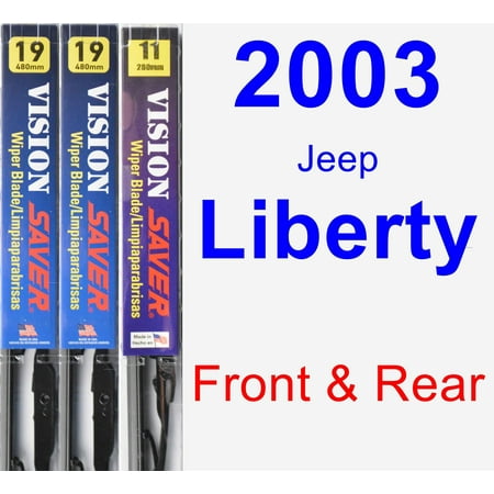 2003 Jeep Liberty - 2003 Jeep Liberty Wiper Blade Set/Kit (Front & Rear) (3 Blades) - Vision Saver