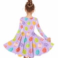 thumbnail image 7 of Xdegoge Classic Kids Girls Easter Dress Cute Bunny Egg Graphic Printed Tween Summer Sundress Knee Length Swing Long Sleeve Spring Holiday Event Outfit Casual Daily Play Wear for Teen, 7 of 7