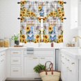 thumbnail image 3 of Blue Dwarfs Kitchen Curtains Valances and Tiers Set of 3 You Are My Sunshine Sunflower Spring Plant Gray Plaid Tier Curtains and Valance with Rod Pocket for Small Windows, 27.5"x24", 3 of 9