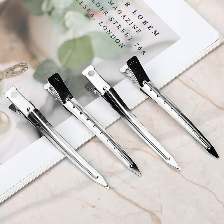 12pcs Alligator Hair Clips, EEEkit Silver Metal Hair Sectioning Clips for  Women Girls, Duck Bill Clips for Styling, 3.5