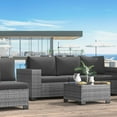 thumbnail image 3 of Patio Furniture Set, Ampatio 6-Piece Outdoor Sectional Sofa with Tempered Glass Table for Backyard & Porch, Wicker | Metal | Gray, 3 of 6