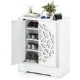 thumbnail image 1 of Gymax 6-Tier Mirrored Shoe Organizer w/Laser-Engraved Floral Patterns for Entryway, 1 of 10