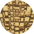 thumbnail image 1 of Ahgly Company Machine Washable Indoor Round Transitional Dark Bronze Brown Area Rugs, 5' Round, 1 of 7