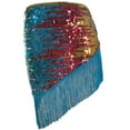 thumbnail image 6 of Ladies Belly Dance Fringe Hip Skirt Waist Belt Hip Scarf Wrap Dancewear Blue, 6 of 8