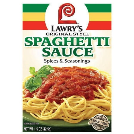 Dry Seasoning Spaghetti Sauce Original Style Lawry's Spices & Seasonings 1.5 Oz Packet (Pack of