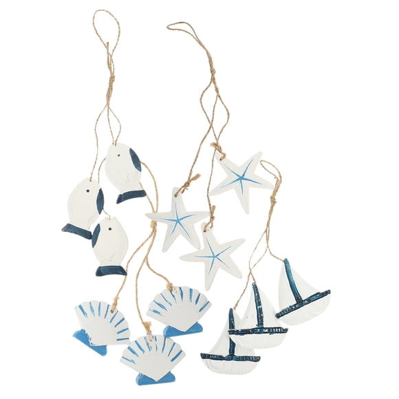 HONITANO Mediterranean Handmade Wooden Nautical Wall Decorations Assorted Color Coastal Ocean Theme Decor