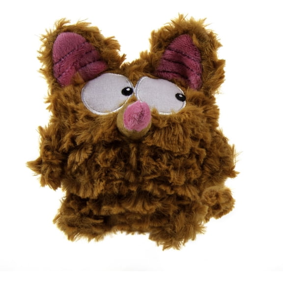 goDog PlayClean Bush Squeaky Plush Dog Toy with Odor-Eliminating Essential Oils, Chew Guard Technology - Brown, Large