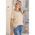 thumbnail image 5 of Womens Tops Trendy Casual Short Sleeve Shirts Crewneck Knit Sweater Top L, 5 of 9
