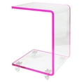 thumbnail image 2 of Fox Hill Trading Acrylic C Shape Accent Table with Casters, 2 of 9