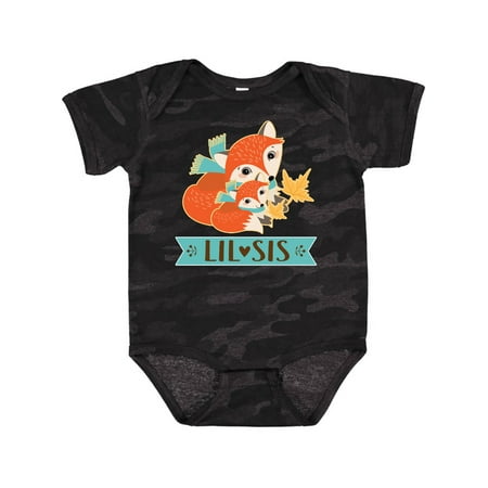 

Inktastic Little Sister Woodland Fox Girls Gift Baby Girl Bodysuit