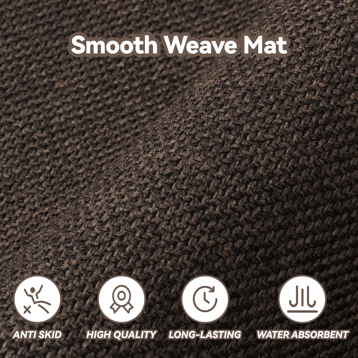 SIXHOME Washable Kitchen Rug, Absorbent Non-Slip Woven Floor Mat, 20"x48", Dark Brown, Rugs for Sink, Laundry, Hallway, Bathroom