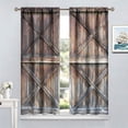 thumbnail image 4 of Rustic Wooden Barn Door Curtains for Bedroom Decor,Old Barn Door Wooden Board Living Room Curtains,Farmhouse Western Retro Drapes 42x63in, Style-1, 4 of 6