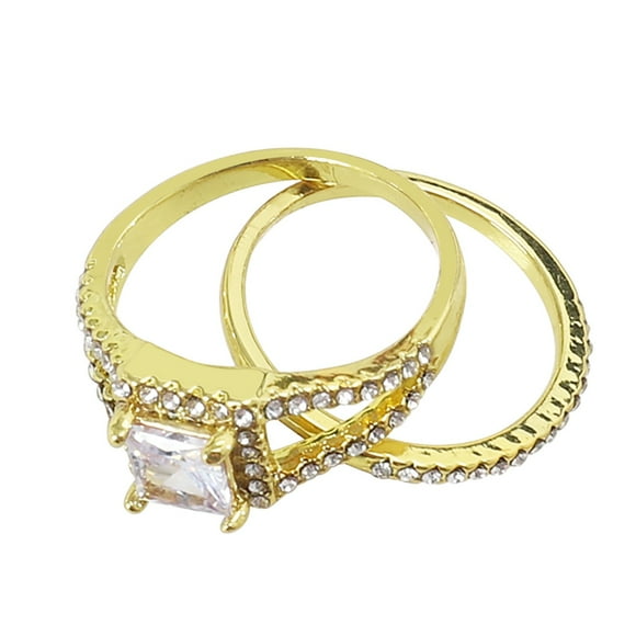 Kcodviy Couple Rings Classic Gold-Plated Dick Rings Ring inlaid Zircon Jewelry Men's Rings Trendy Rings Women's Rings Chunky Rings