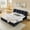 Black, variant on King Size Upholstered Bed Frame, Modern Minimalist Platform Bed with Segmented Plush Sponge Headboard, Shiny Velvet Fabric, Sturdy Leg Support, Bedroom Bed Frame, Grey
